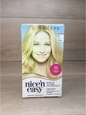 Clairol Nice'n Easy Permanent Hair Dye Color Ultra Light Cool Blonde #11 Sealed